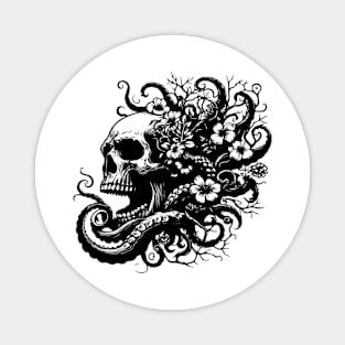 skull out of kraken design Magnet
